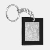 Square Black Border Foto Schlüsselanhänger (Vorderseite links)