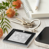 Square Black Border Foto Schlüsselanhänger (Vorderseite rechts)