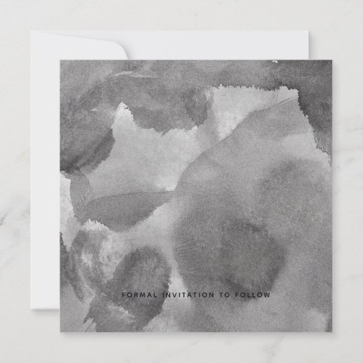 Square Black Calligraphy Script Foto Wedding Save The Date (Rückseite)