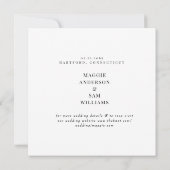 Square Black Damask Wedding Save the Date (Rückseite)