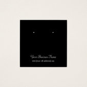 Square Black Schlicht Simple Custom Earring Card (Vorderseite)