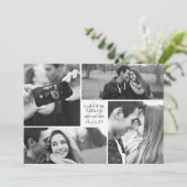 Square Block 4 Fotomaterial Collage Modern Save th The Date (Stehend Vorderseite)