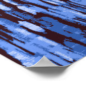 Square Blue & Black Camouflage Background Poster (Ecke)