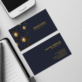 Square Blue Brown Gold Pattern | Luxus Visitenkarte