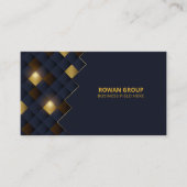 Square Blue Brown Gold Pattern | Luxus Visitenkarte (Vorderseite)