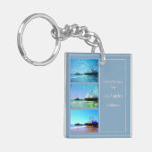 Square Blue Santa Monica Pier Collage Schlüsselanhänger (Vorderseite links)