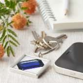 Square Blue Sapphire Schlüsselanhänger (Seite)