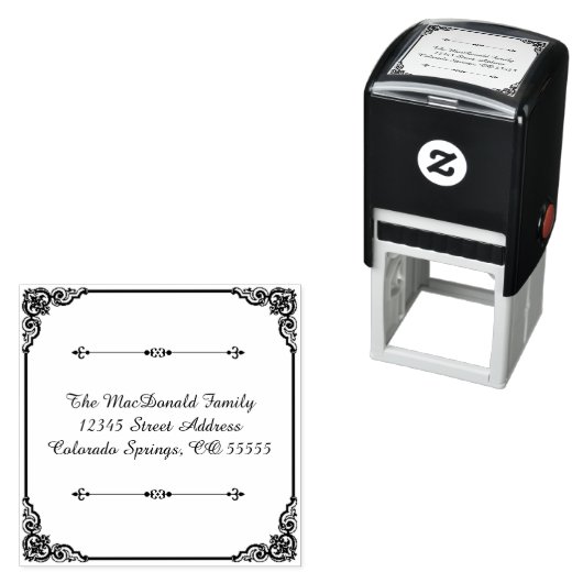 Square Blüh - Briefmarke der selbstfarbigen Adress Permastempel (Beispiel)