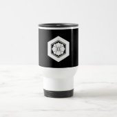 Square Blume mit Schwertern in tortoiseshell Reise Reisebecher (Mittel)