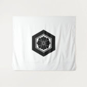 Square Blume mit Schwertern in Tortoiseshell Wandteppich (Vorderseite (Horizontal))