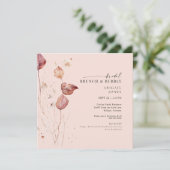 Square Blush Bridal Brunch & Bubbly Dusche Einladung (Stehend Vorderseite)