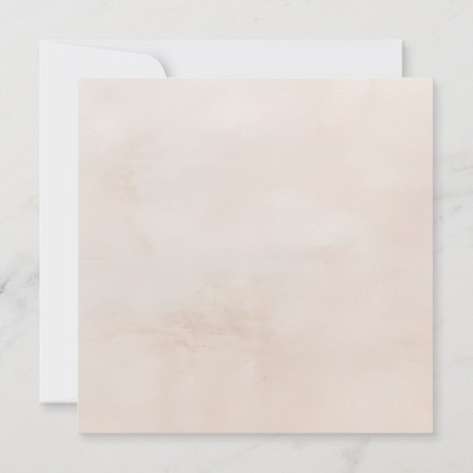 Square Boho Floral Save the Date Card - Beige Rück (Rückseite)