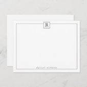 Square Border Black Note Card Mitteilungskarte (Vorne/Hinten)