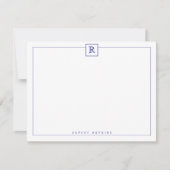 Square Border Blue Note Card Mitteilungskarte (Vorderseite)
