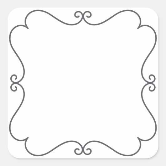Square Border Quadratischer Aufkleber (Vorderseite)