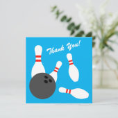 Square Bowling Birthday Party Dankeschön-Karten Dankeskarte (Stehend Vorderseite)