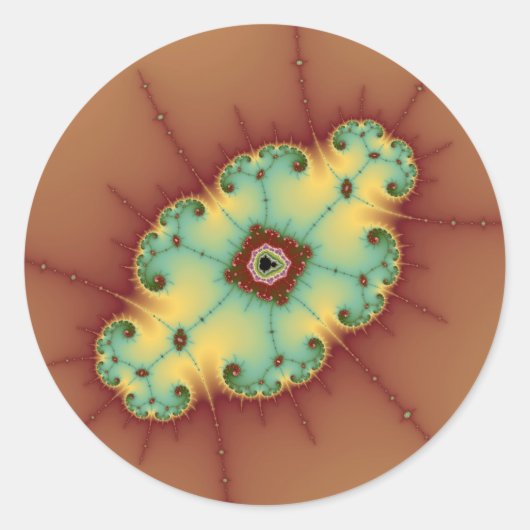 Square Brain - Fraktal Runder Aufkleber (Vorderseite)