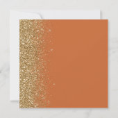 Square Burnt Orange Gold Glitzer Save the Date Ankündigung (Rückseite)