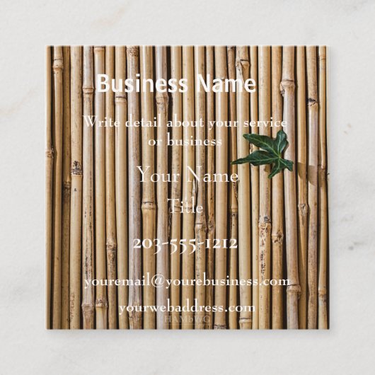 Square Business Card - Bamboo - HAMbyWG Quadratische Visitenkarte (Vorderseite)