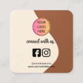 Square Business Card – Coffee Tone QR Design Telefonnummerkarte (Vorderseite)