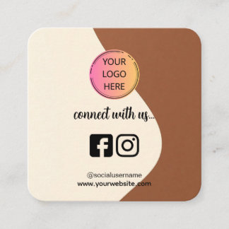 Square Business Card – Coffee Tone QR Design Telefonnummerkarte