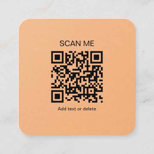 Square Business Card – Coffee Tone QR Design Telefonnummerkarte (Rückseite)