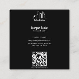 Square Business Card mit Minimalistisch dunklem De Quadratische Visitenkarte