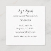 Square Business Card Tropisches Leaf Quadratische Visitenkarte (Rückseite)