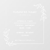 Square Business Openings Stunden Sign Window Fensteraufkleber (Blatt)