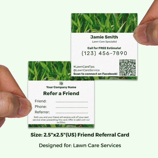 Square Business Promo - Lawn Care Friend Empfehlungskarte