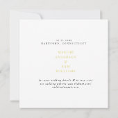 Square Buttery Yellow Damask Hochzeitdatum Gerette Save The Date (Rückseite)