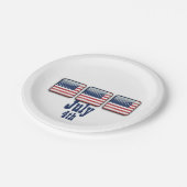 Square Button mit USA Flag, 4. Juli Paper Tellers Pappteller (Schrägansicht)