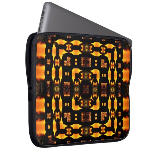 Square Chain Golden Connection Art Notebook Laptopschutzhülle (Vorne Rechts)