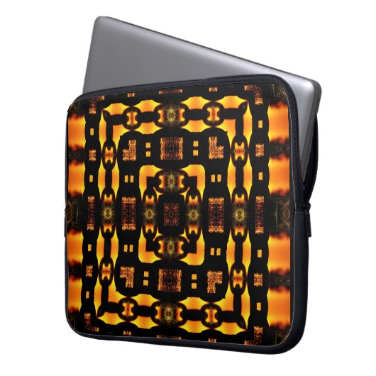 Square Chain Golden Connection Art Notebook Laptopschutzhülle (Vorderseite Links)