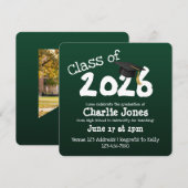 Square Chalkboard Graduation Einladung (Vorne/Hinten)