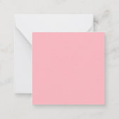 Square Chic Blush Pink mit schwarzem kalligraphisc Mitteilungskarte (Rückseite)