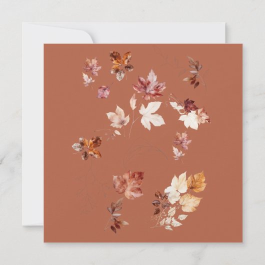 Square Cinnamon Autumn Bridal Brunch & Bubbly Einladung (Rückseite)