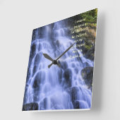 Square Clock mit Wasserfall und Scripting Verse Quadratische Wanduhr (Winkel)