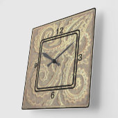 Square Clock Tan Fern Fliesenbild Quadratische Wanduhr (Winkel)