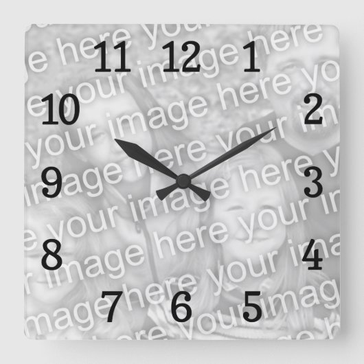 Square Clock Template Quadratische Wanduhr (Vorderseite)