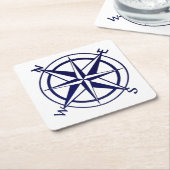 Square Coasters - Seekompass Rechteckiger Pappuntersetzer (angewinkelt)