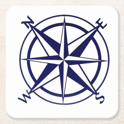 Square Coasters - Seekompass Rechteckiger Pappuntersetzer (Vorderseite)