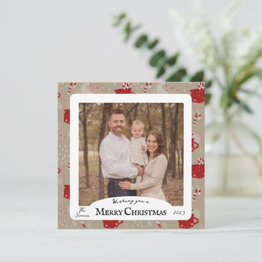 Square Cocoa Weihnachtskarte Feiertagskarte (Stehend Vorderseite)