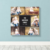 Square Collage Custom Foto Wrapped Canvas Leinwanddruck (Insitu (Holzboden))