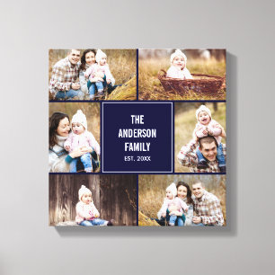 Square Collage Custom Foto Wrapped Canvas Leinwanddruck