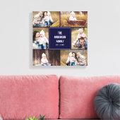 Square Collage Custom Foto Wrapped Canvas Leinwanddruck (Insitu (Wohnzimmer))