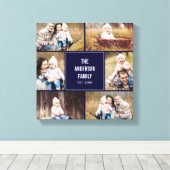 Square Collage Custom Foto Wrapped Canvas Leinwanddruck (Insitu (Holzboden))