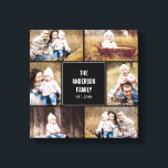 Square Collage Custom Photo Wrapped Canvas Leinwanddruck<br><div class="desc">Personalize this canvas with your wedding photos to create a wall art to treasure forever. Background color can be customized online (to any color!</div>