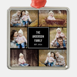 Square Collage Editable Color Foto Ornament