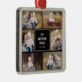 Square Collage Editable Color Foto Ornament Aus Metall (Rechts)